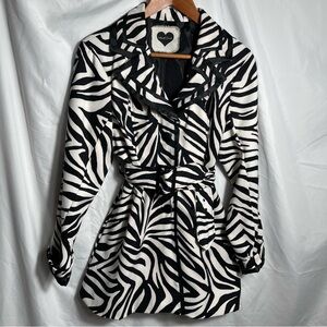Bold Heart Soul Black and White Zebra Trench Coat